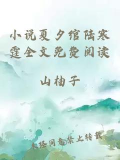 小说夏夕绾陆寒霆全文免费阅读